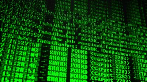 Mining Cryptocurrency process program on display PC. Using Software. Share Fo Stock Photos