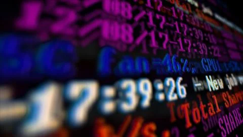 Mining Cryptocurrency process program on display PC. Using Software. Share Fo 写真素材