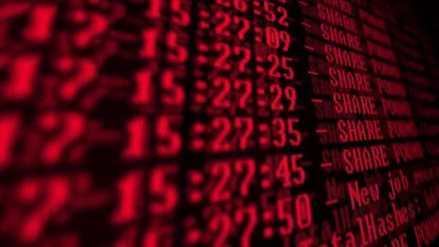 Mining Cryptocurrency process program on display PC. Using Software. Share Fo Foto stock