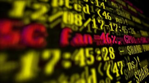 Mining Cryptocurrency process program on display PC. Using Software. Share Fo Stock Photos