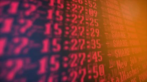 Mining Cryptocurrency process program on display PC. Using Software. Share Fo Stock Photos