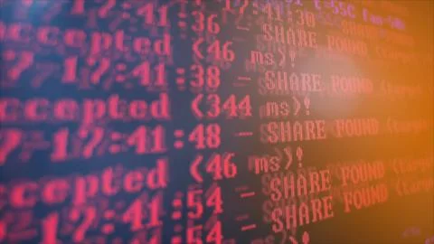 Mining Cryptocurrency process program on display PC. Using Software. Share Fo Foto stock