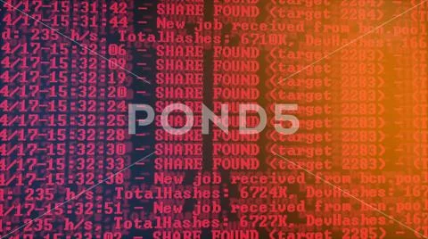 Mining Cryptocurrency process program on display PC. Using Software. Share Fo Stock Photos