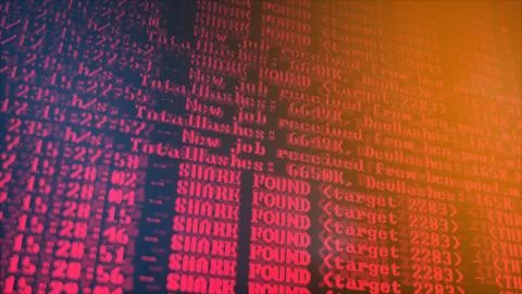 Mining Cryptocurrency process program on display PC. Using Software. Share Fo Stock Photos