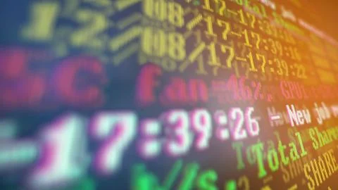 Mining Cryptocurrency process program on display PC. Using Software. Share Fo Foto stock