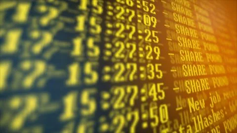 Mining Cryptocurrency process program on display PC. Using Software. Share Fo Foto stock