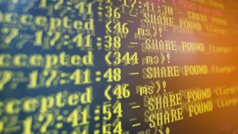 Mining Cryptocurrency process program on display PC. Using Software. Share Fo Stock Photos