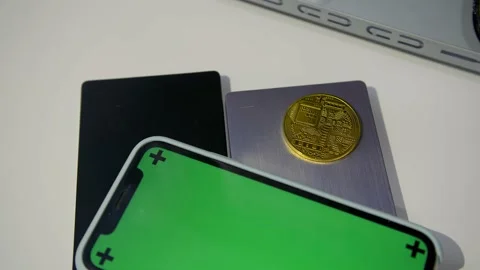 Mining cryptocurrency using hard drives. Bitcoin coin on the HDD. Vídeos de archivo 155353681