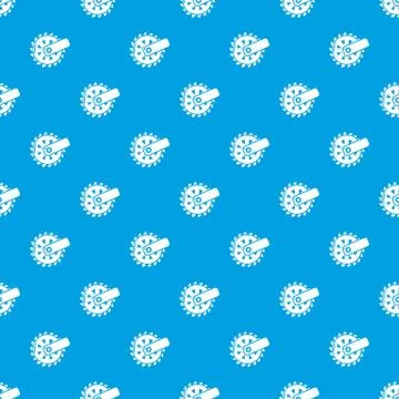 Mining cutting wheel pattern vector seamless blue Stock Illustration