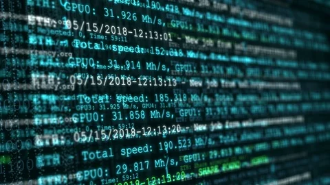 Mining digital crypto currency. Abstract animation of cryptocurrency technology. Stock Footage 89944902