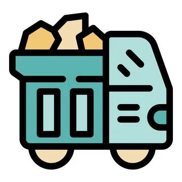 Mining dump truck carrying rocks and minerals Stock Illustration