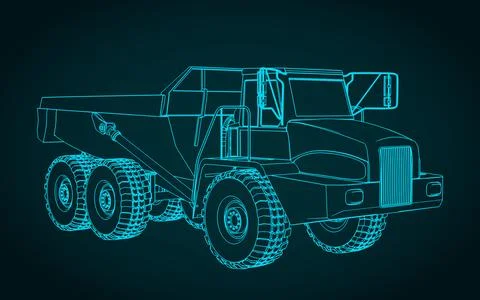 Mining dump truck illustration Stock Illustration