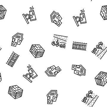 Mining engineer geology seamless pattern vector Stock Illustration