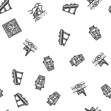 Mining engineer geology seamless pattern vector Stock Illustration