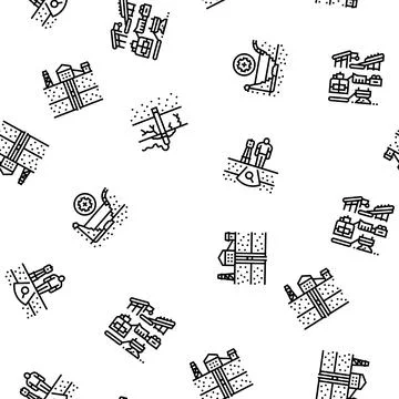 Mining engineer geology seamless pattern vector Illustrazione stock