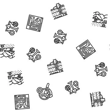 Mining engineer geology seamless pattern vector 库存插图