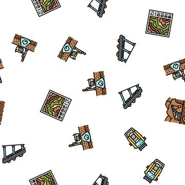 Mining engineer geology seamless pattern vector 스톡 일러스트