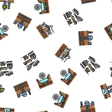 Mining engineer geology seamless pattern vector Stock Illustration