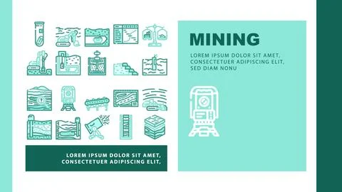 Mining engineer industry landing header vector 库存插图