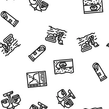 Mining engineer industry seamless pattern vector Stock Illustration