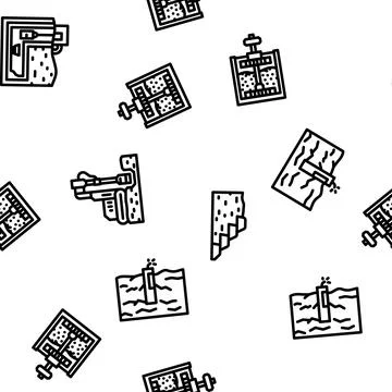 Mining engineer industry seamless pattern vector Illustrazione stock