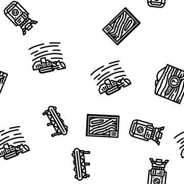 Mining engineer industry seamless pattern vector Stock Illustration