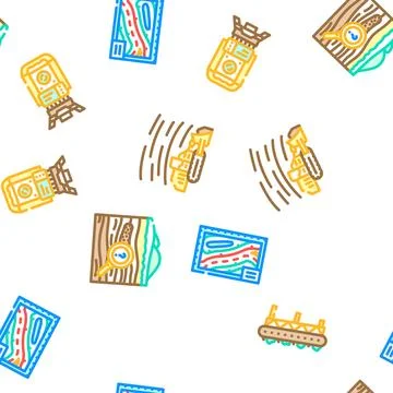 Mining engineer industry seamless pattern vector 스톡 일러스트