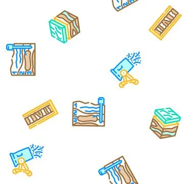 Mining engineer industry seamless pattern vector イラスト素材