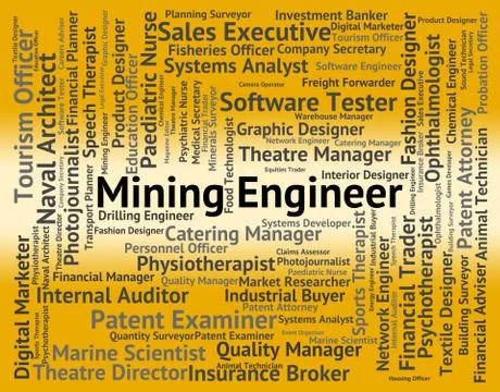 Mining Engineer Shows Hire Engineers And Mechanics 库存插图
