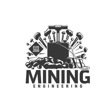 Mining engineering icon, dynamite and detonator Stock Illustration