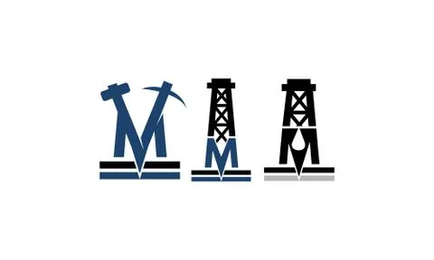 Mining Engineering Solution Set 스톡 일러스트