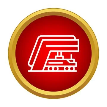 Mining equipment conveyor belt machine icon design Stock Illustration