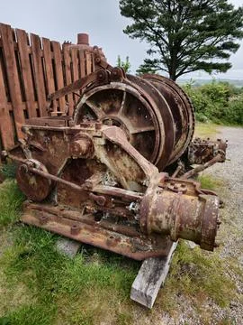 Mining equipment from the tin mining days of cornwall Stock Photos
