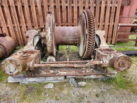 Mining equipment from the tin mining days of cornwall Stock Photos