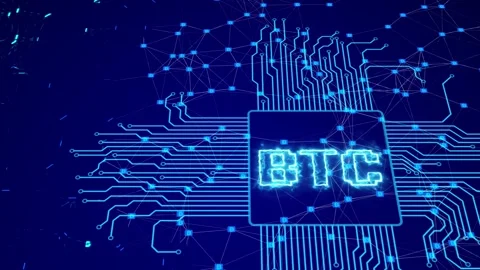 Mining equipment working process, motherboard with processor and numeric data Video stock 268034734