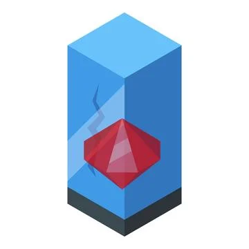 Mining ethereum, cryptocurrency breaking through glass cube Stockillustratie