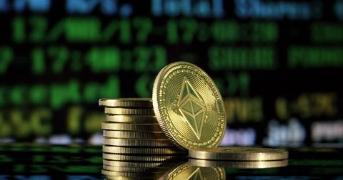 Mining Ethereum ETC Cryptocurrency process in the background Video stock 92926221