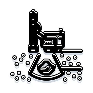 Mining excavator digging rock and extracting minerals Stock Illustration