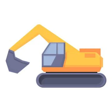 Mining excavator icon cartoon vector. Work mine Stock Illustration