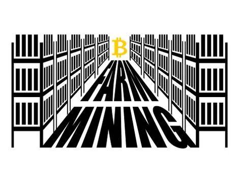 Mining farm. Extraction of Cryptocurrency. Stand gpu. Technology for obtainin Illustrazione stock