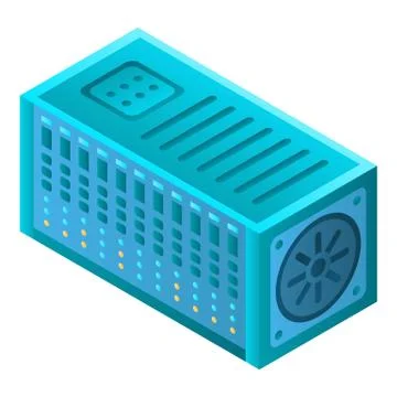 Mining farm ventilator icon, isometric style Illustrazione stock