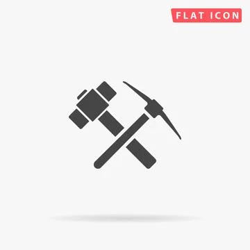 Mining flat vector icon Stock Illustration