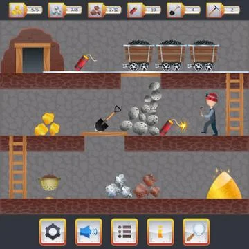 Mining Game Interface イラスト素材