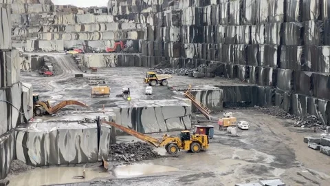 Mining granite Stock Footage 256907994