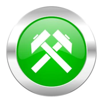 Mining green circle chrome web icon isolated. Stock Illustration