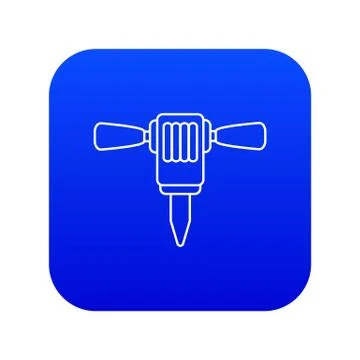 Mining hammer drill icon blue vector Illustrazione stock