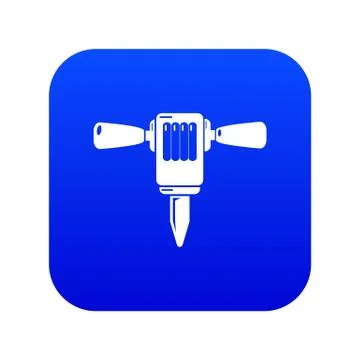Mining hammer drill icon blue vector Illustrazione stock