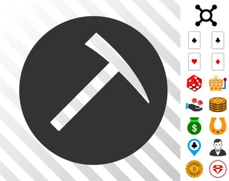 Mining Hammer Icon with Bonus Stock Illustration