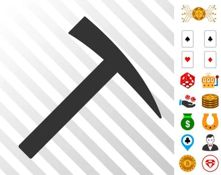 Mining Hammer Icon with Bonus Stock Illustration