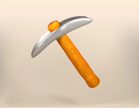 Mining hammer vector 3d icon. mining hammer 3d illustration Stock Illustration